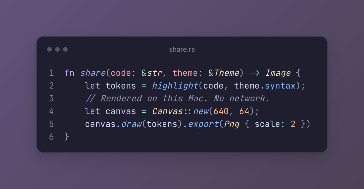 Rust code in Catppuccin Mocha