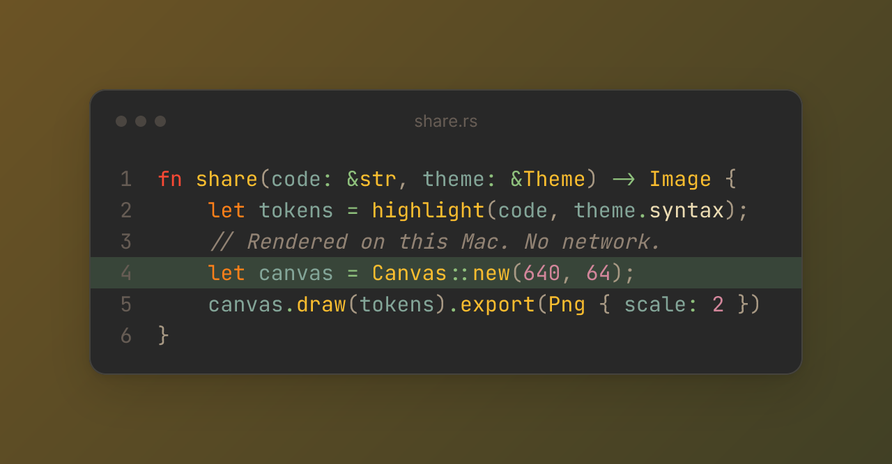 Rust code in Gruvbox Dark, with line four highlighted